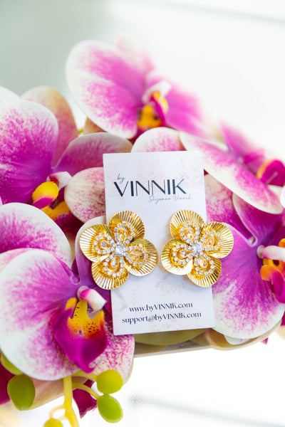 Golden Flowers Earrings