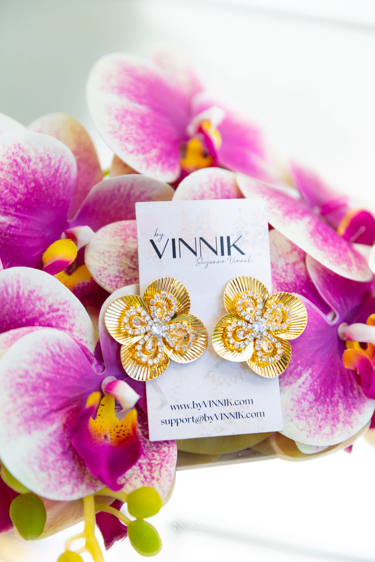 Golden Flowers Earrings