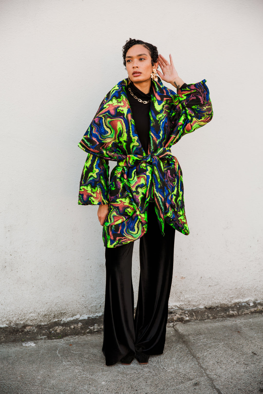 Cocoon Coat in "Brat Marble"