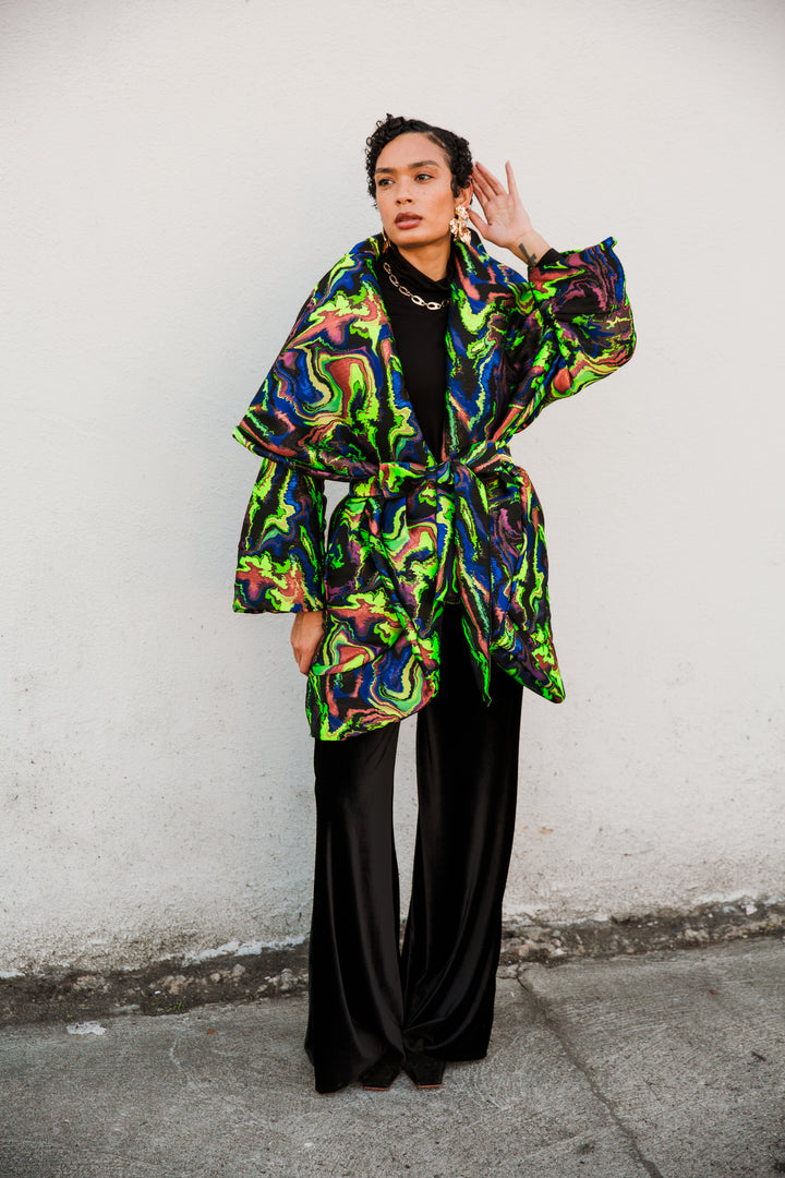 Cocoon Coat in "Brat Marble"