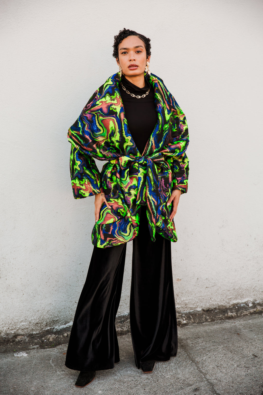 Cocoon Coat in "Brat Marble"