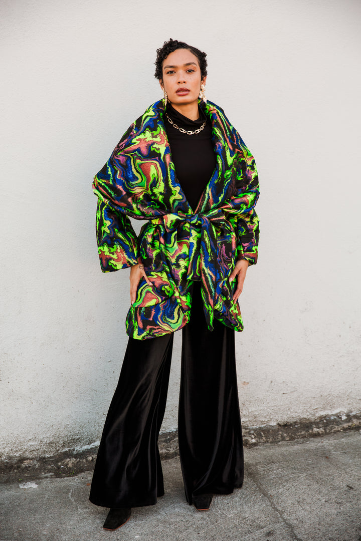 Cocoon Coat in "Brat Marble"