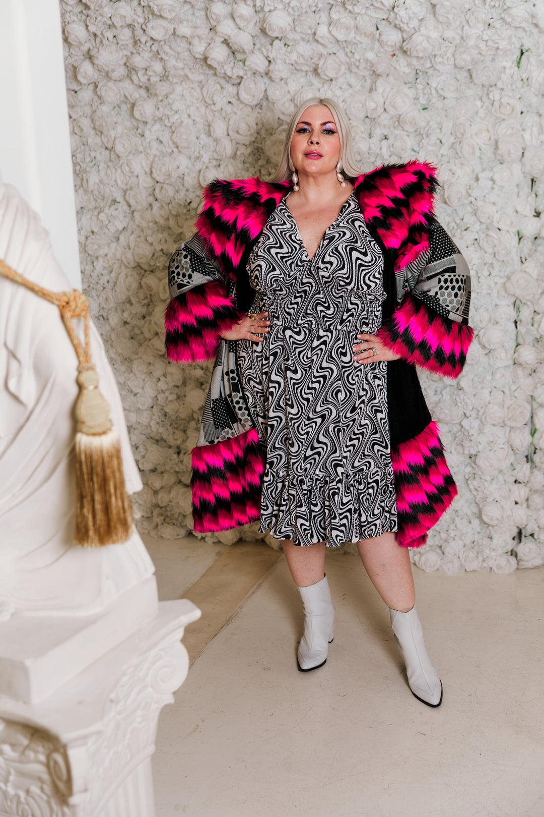 Reversible Minkie Coat in “Working Title" (Pink)