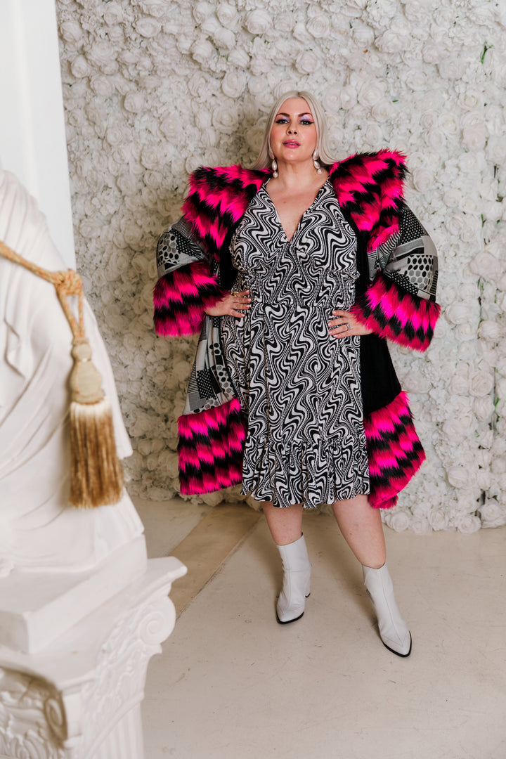 Reversible Minkie Coat in “Working Title" (Pink)