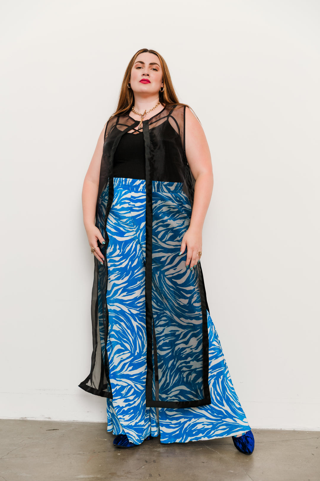 Muse Pants in "Blue Zebra Slink”