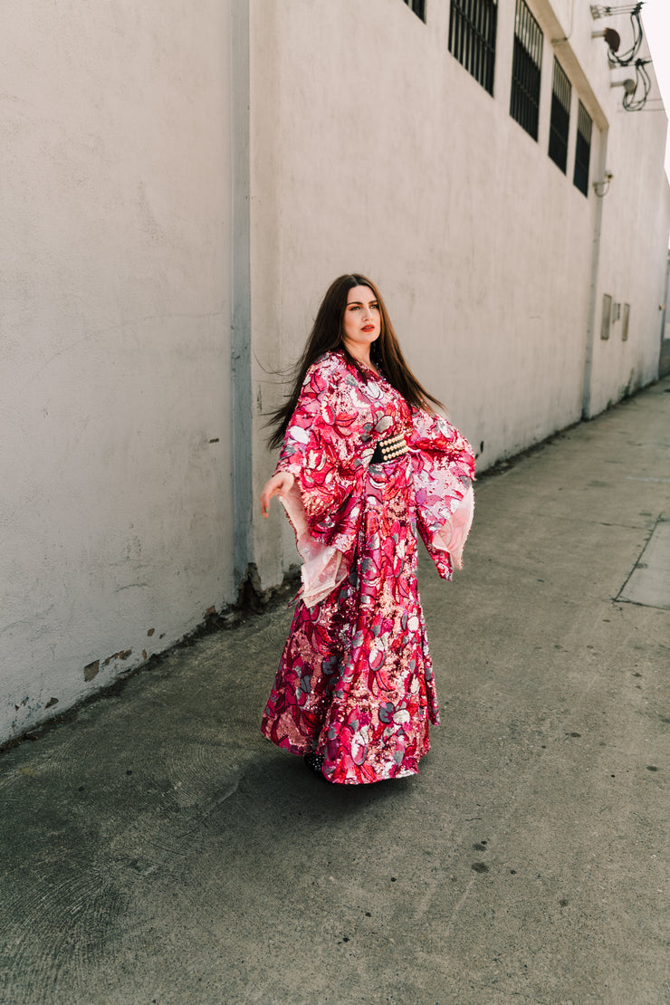 Bohémienne Kimono Robe “Disco Bouquet” (Runway Edition)