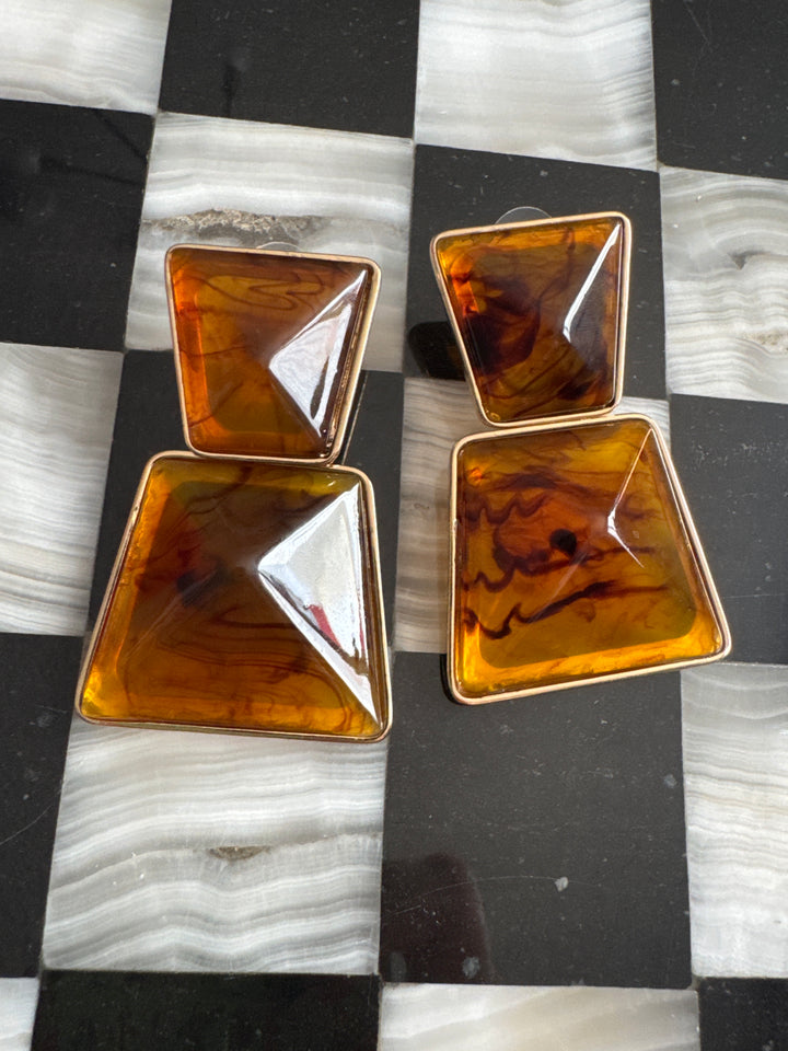 Amber Glass Earrings