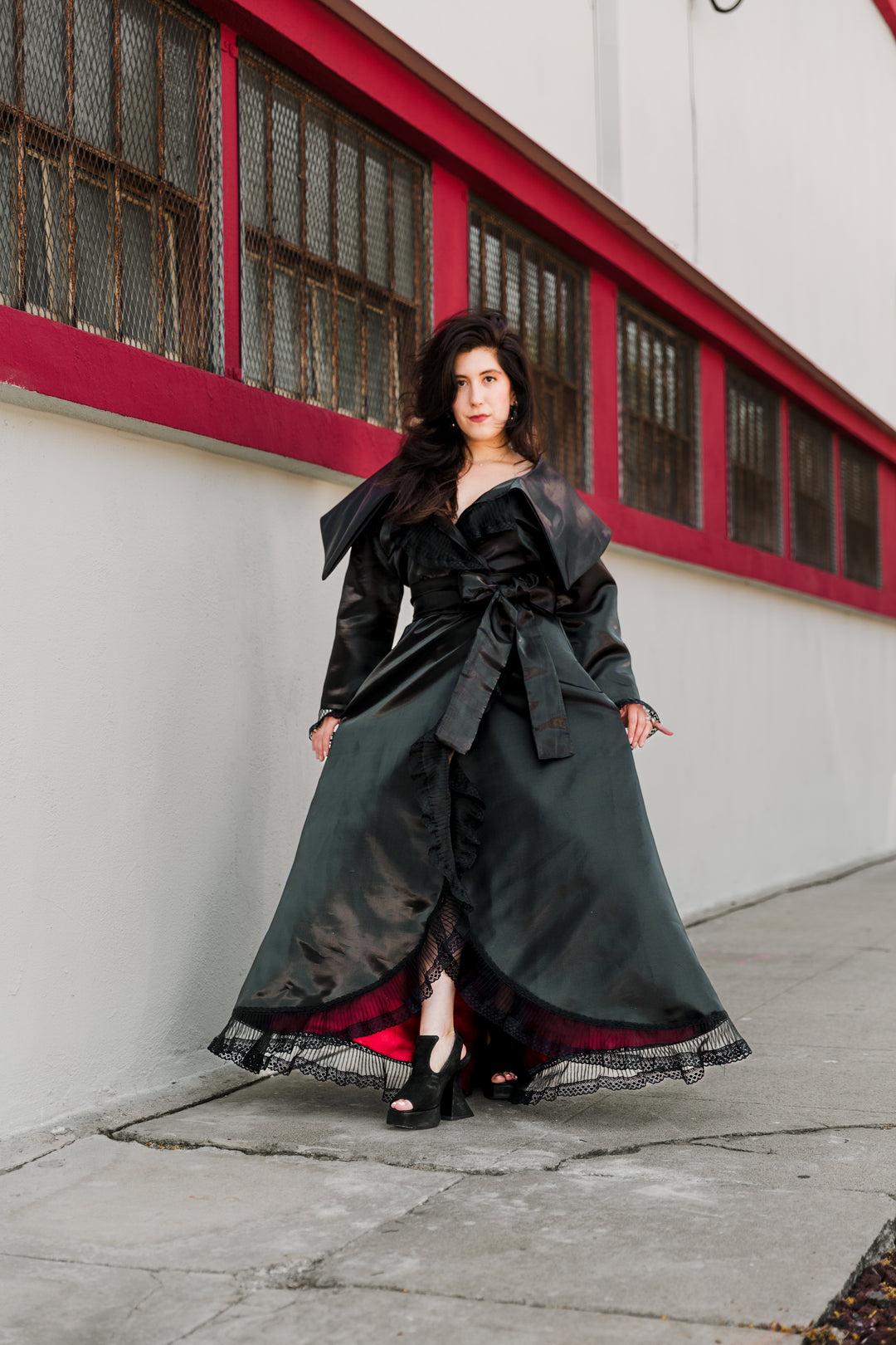 Tokyo Coat Dress in "Liquid Satin"