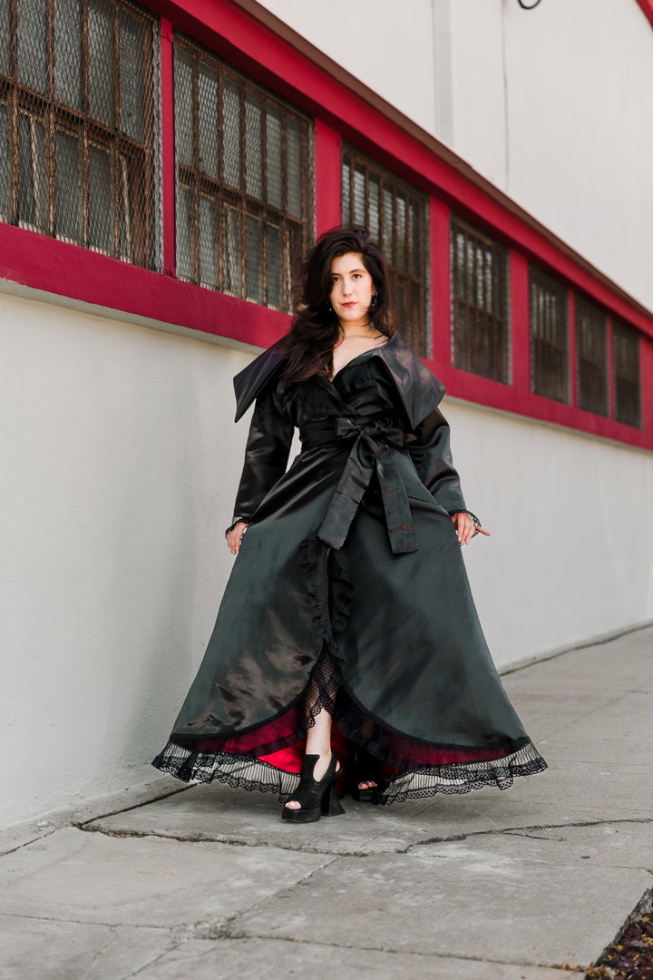 Tokyo Coat Dress in "Liquid Satin"