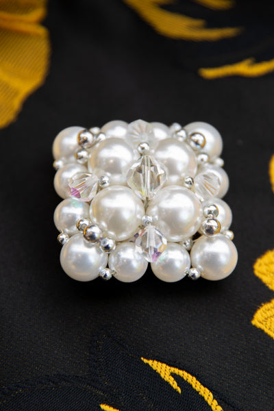 Beaded Pearl Vintage Brooch