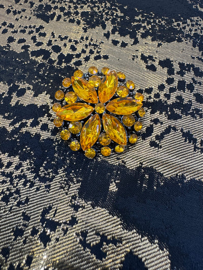 Citrine Petal Brooch