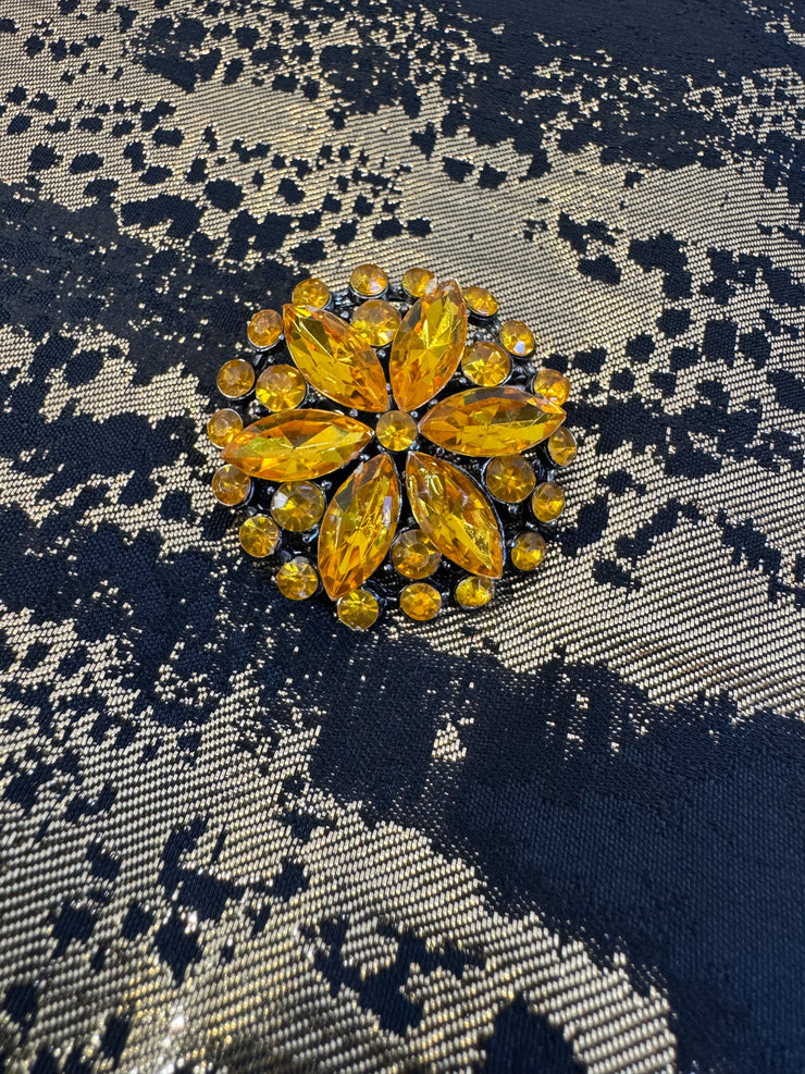 Citrine Petal Brooch