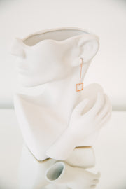 Escape from Paris: Gold Circles Chain Pearl Drop Earrings
