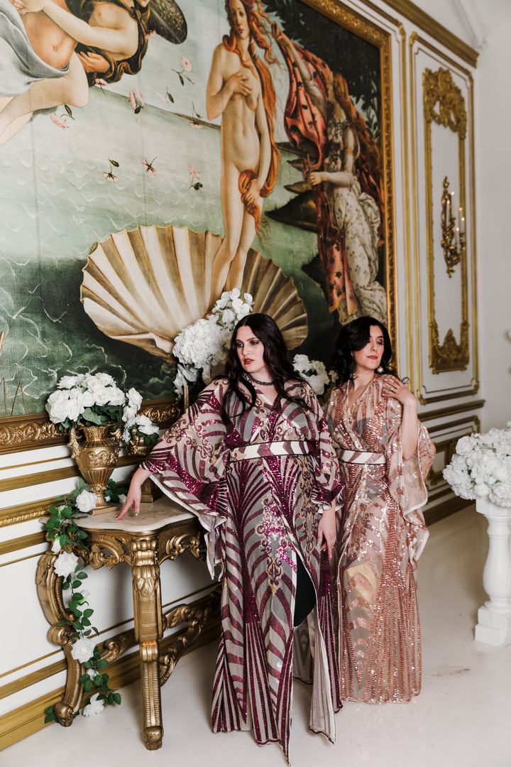 Runway Bohémienne Kimono Robe in “Aphrodite” (Garnet)