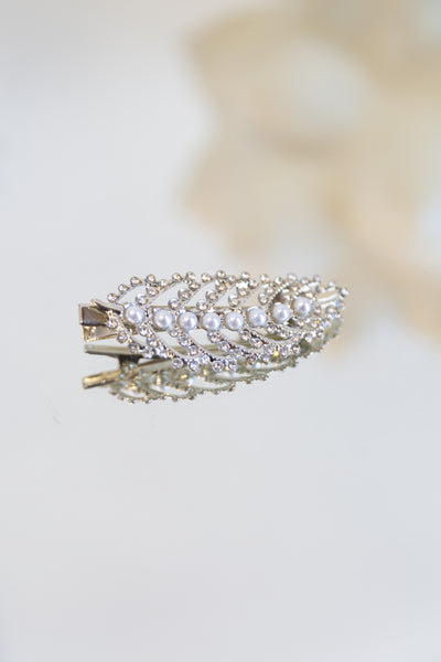Leaf Pearl Hairclip (Gold & Silver)