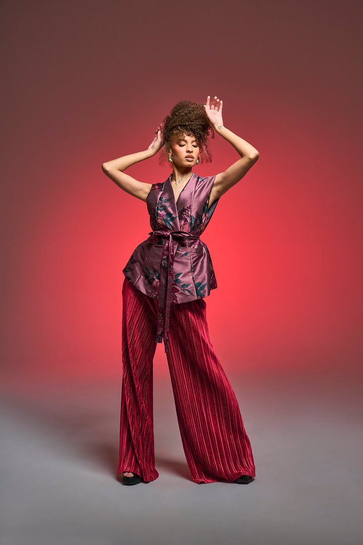 Lusso Jacquard Waistcoat in "Midnight Sonata" (Mauve)