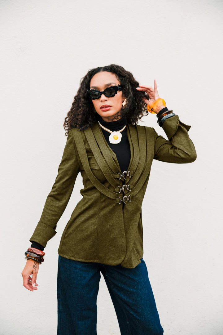 Sartorialist Ponte Blazer in "Olive”