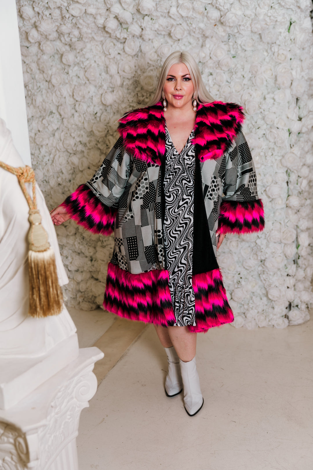 Reversible Minkie Coat in “Working Title" (Pink)