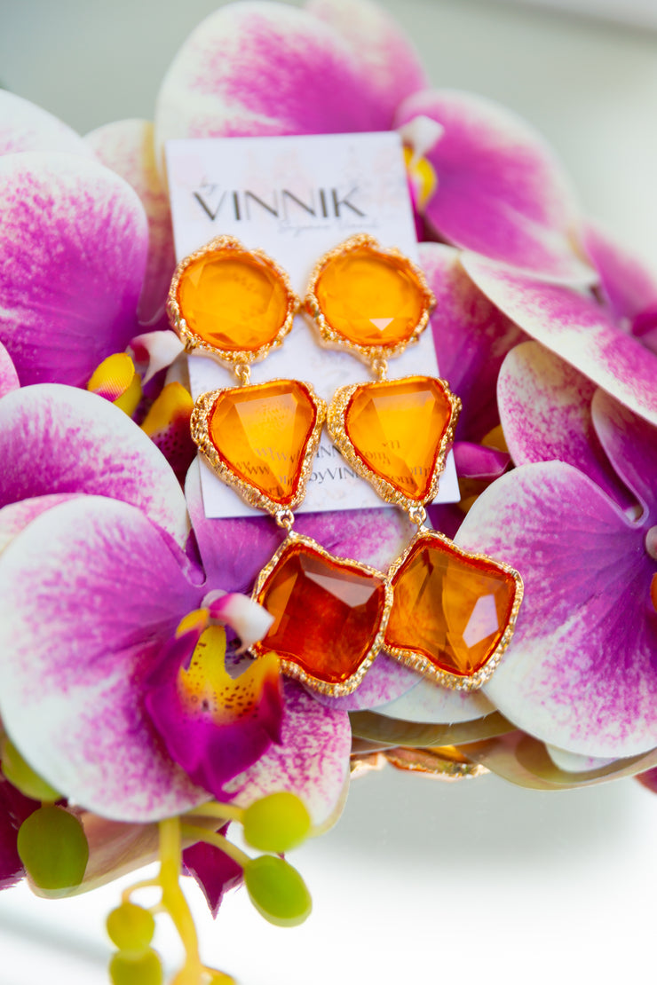 Tangerine Stone Earrings