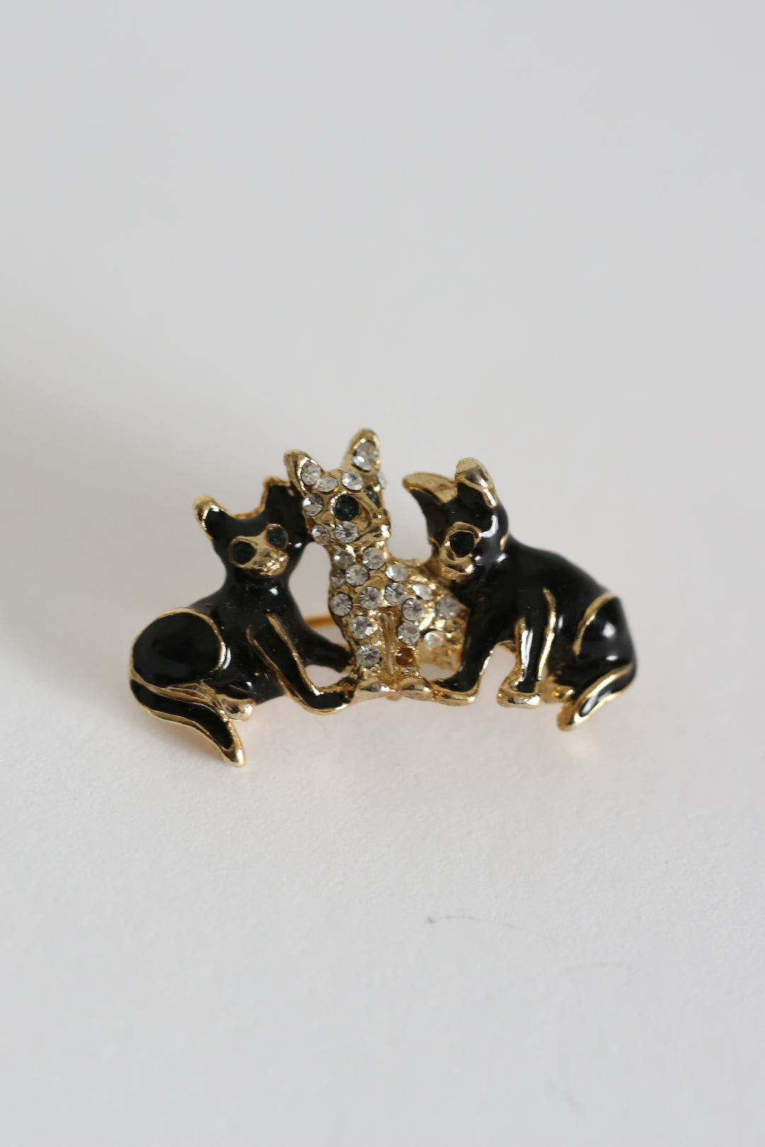 Fancy Trio Cat Brooch