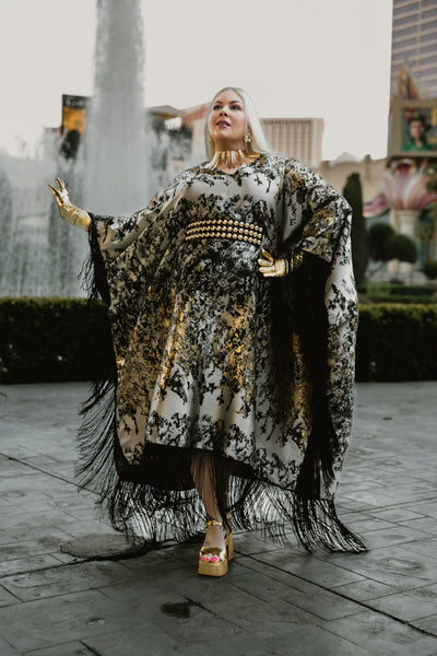Runway Fringe Kaftan in "Elektra"