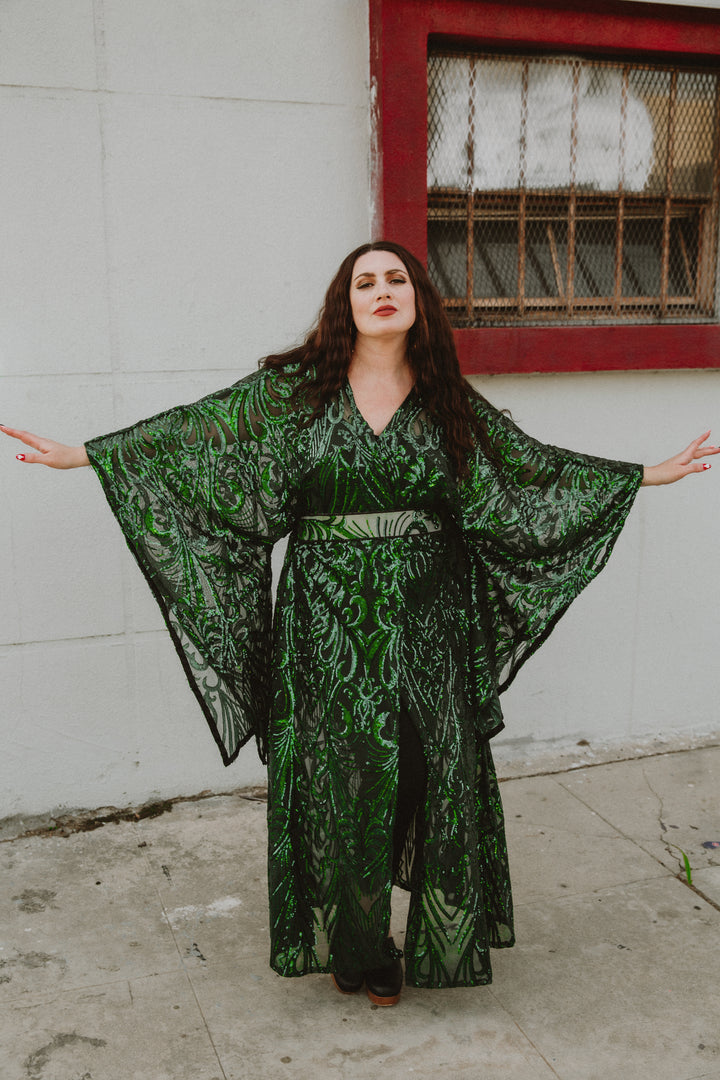 Bohémienne Sequin Kimono Robe in “Extravagant”