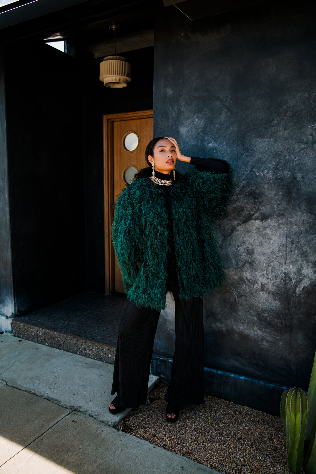 Theater Jacket in “Shag Tinsel" (Emerald)