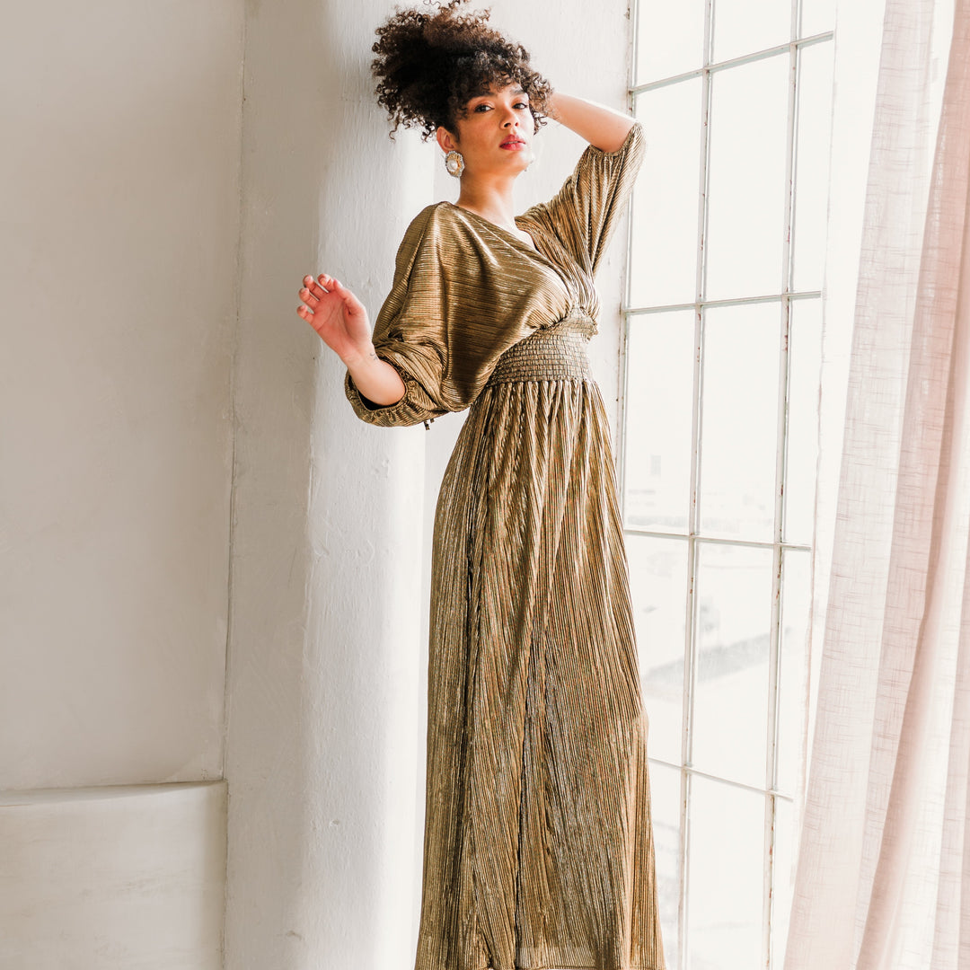Colla Voce Dress in “Liquid Gold”