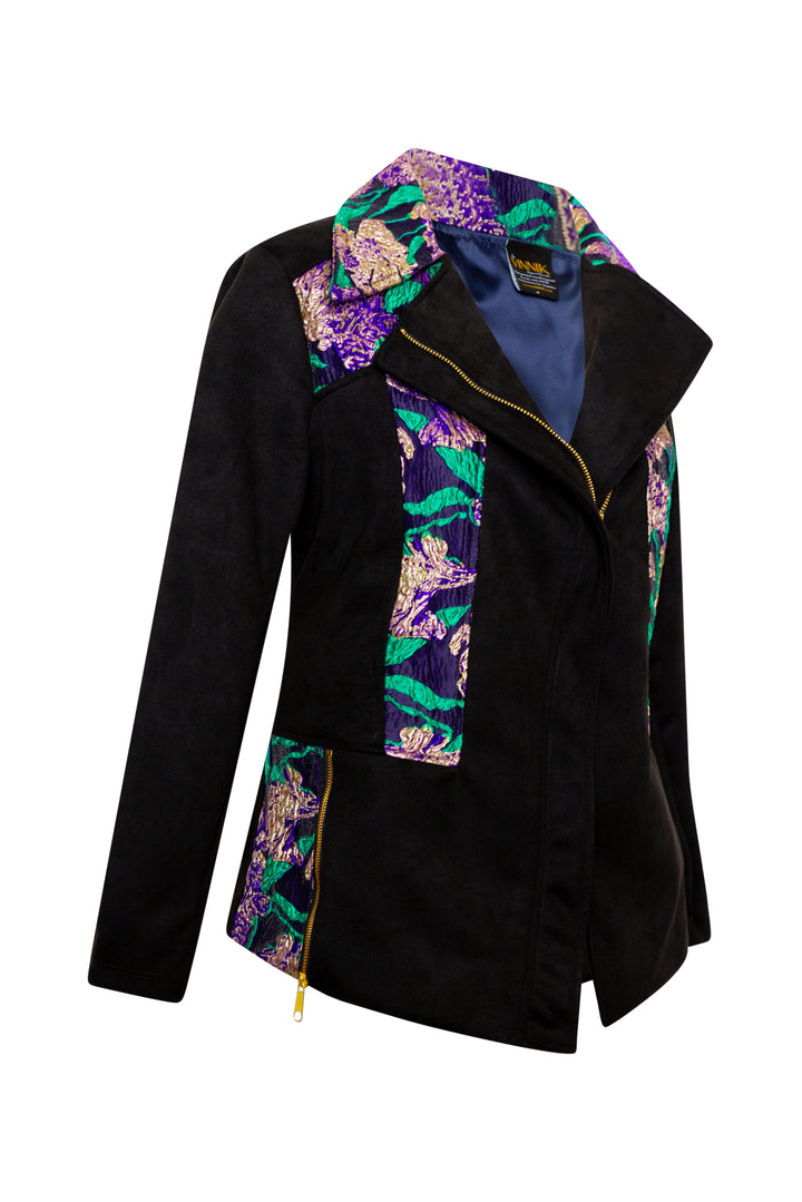 Moto Jacket in "WTF Flower" (Purple)