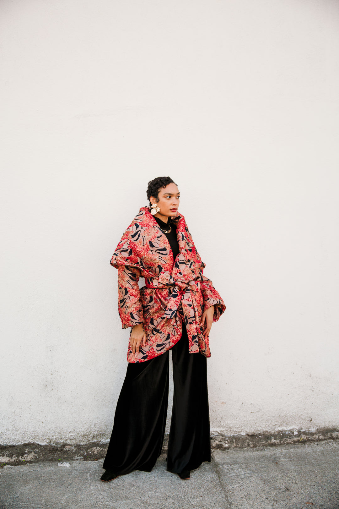 Cocoon Coat "WTF Flower" (Pink)