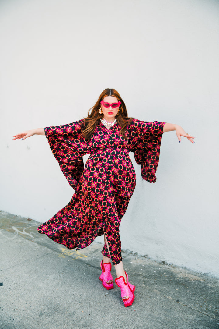 Bohémienne Kimono Robe in “Tropical Terrace"