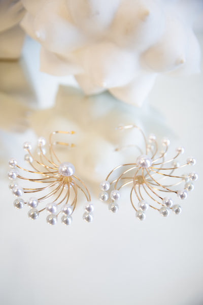 Humongous Pearl Wire Earrings