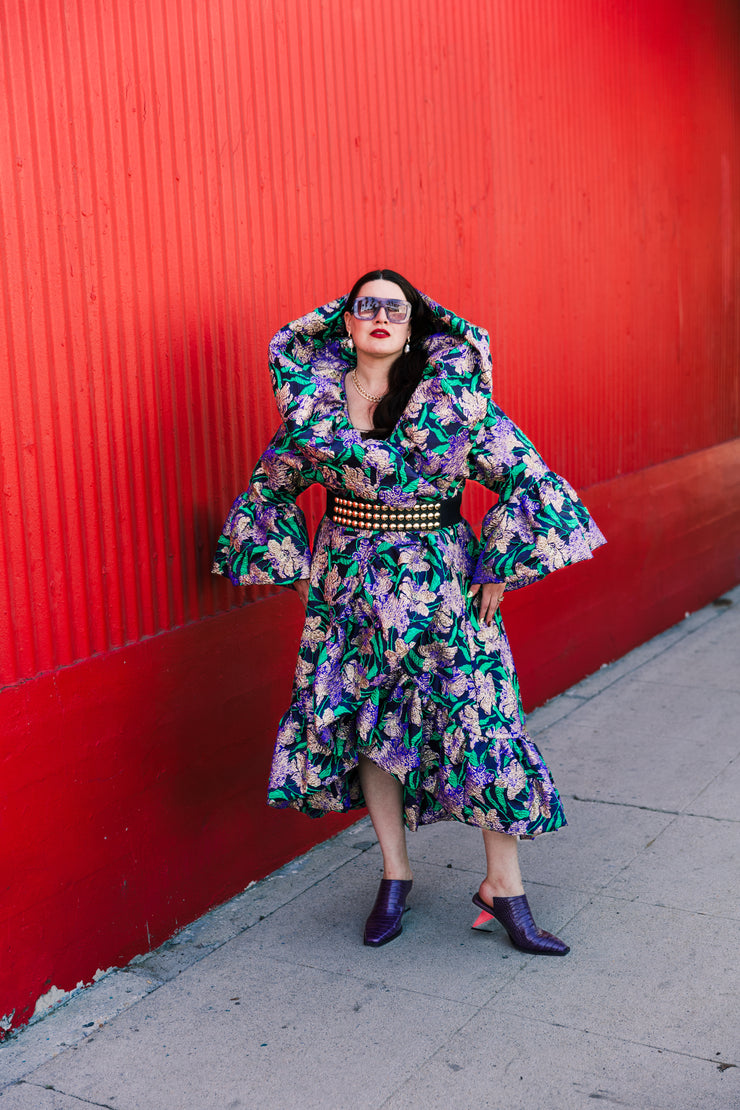 Manhattan Opera Coat in "WTF Flower" (Purple)