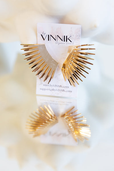 Spike Wings Earrings (Gold)