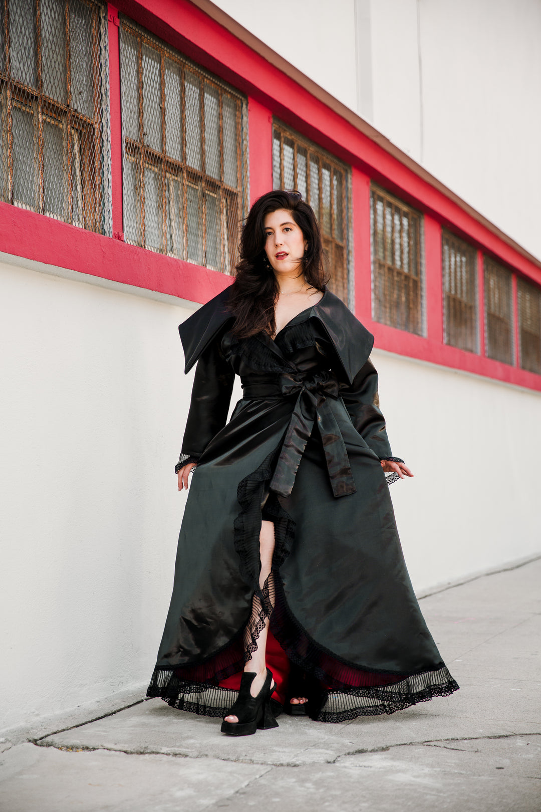 Tokyo Coat Dress in "Liquid Satin"
