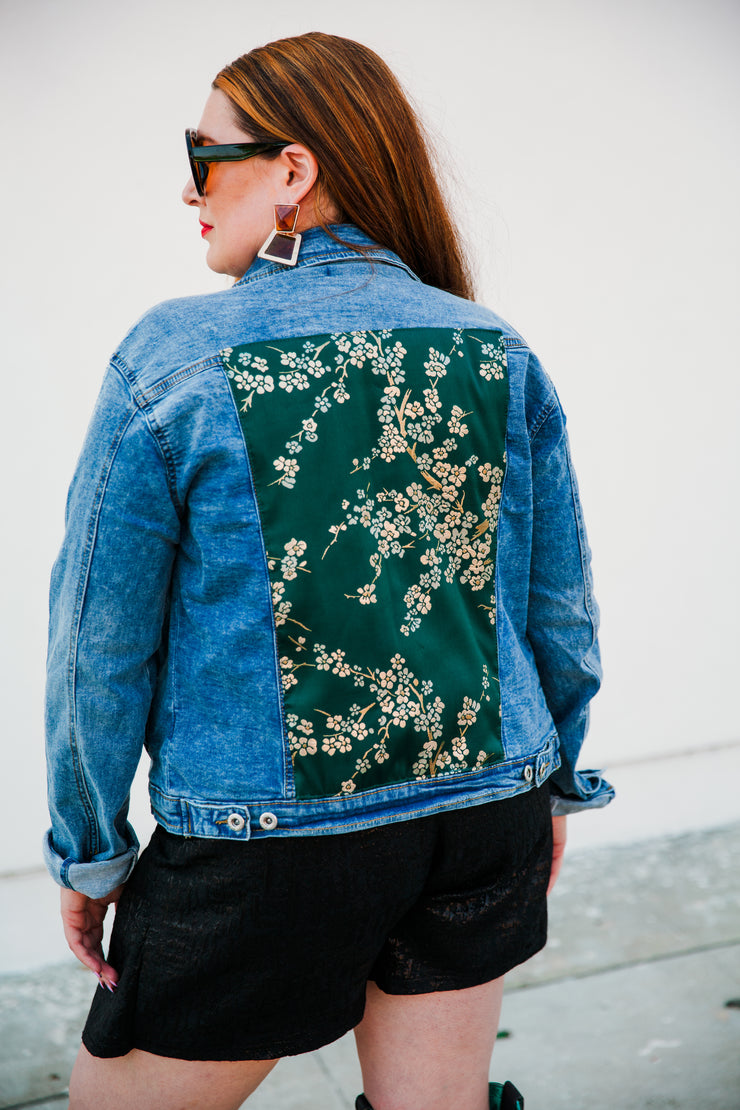Light Denim Classic Jacket "Madame Butterfly"