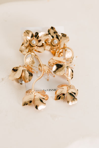 Big Flower Earrings (Gold)