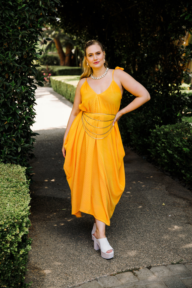 V is for Vinnik Dress in "Yellow Amber Slink"