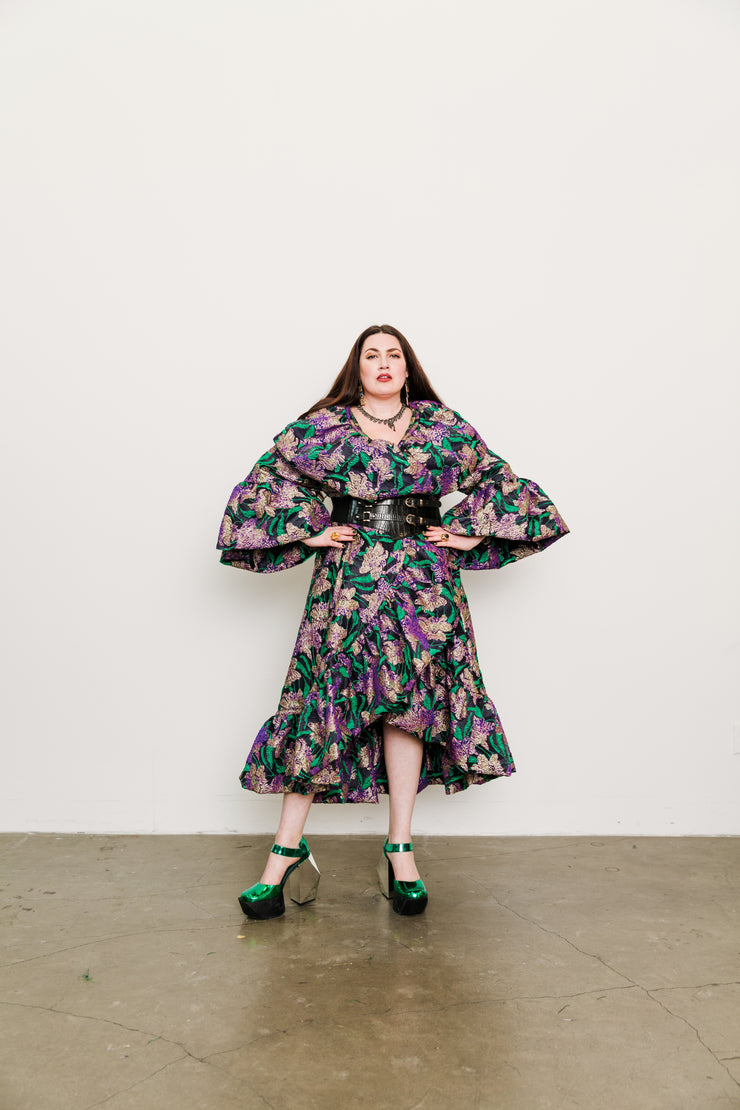 Manhattan Opera Coat in "WTF Flower" (Purple)