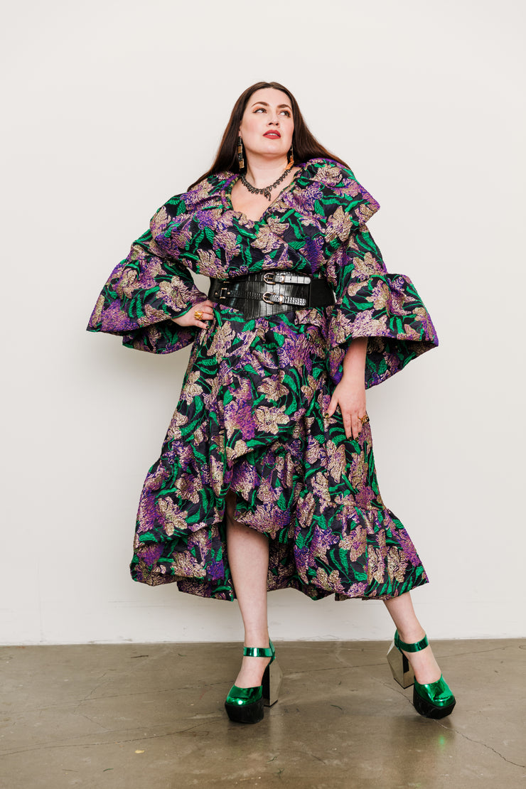 Manhattan Opera Coat in "WTF Flower" (Purple)