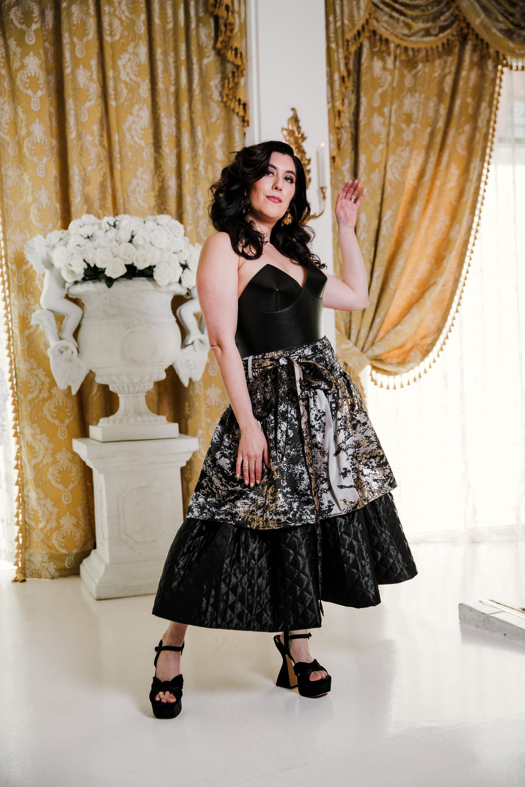 Ruffle Skirt in "Elektra & Quilt"