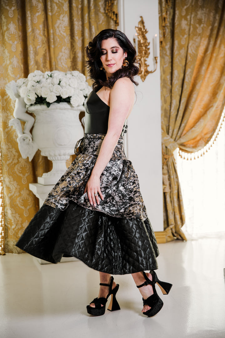 Ruffle Skirt in "Elektra & Quilt"