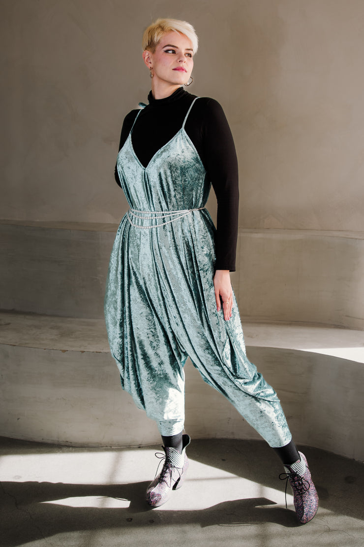 Poiret Jumpsuit in "Powder Blue Velvet"