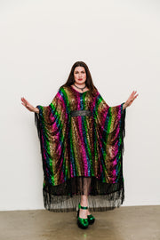 Runway Fringe Kaftan in "She's A Rainbow"