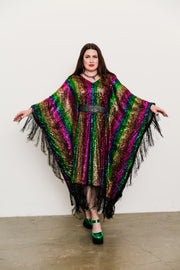 Runway Fringe Kaftan in "She's A Rainbow"
