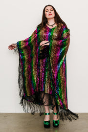 Runway Fringe Kaftan in "She's A Rainbow"
