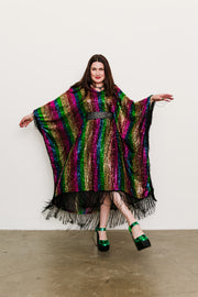 Runway Fringe Kaftan in "She's A Rainbow"
