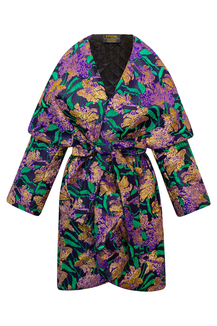 Cocoon Coat "WTF Flower" (Purple)