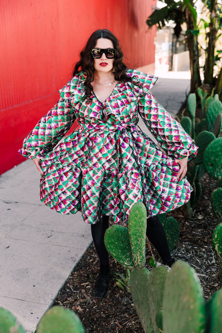 Bel Canto Dress in “Painted Scales" (Green)