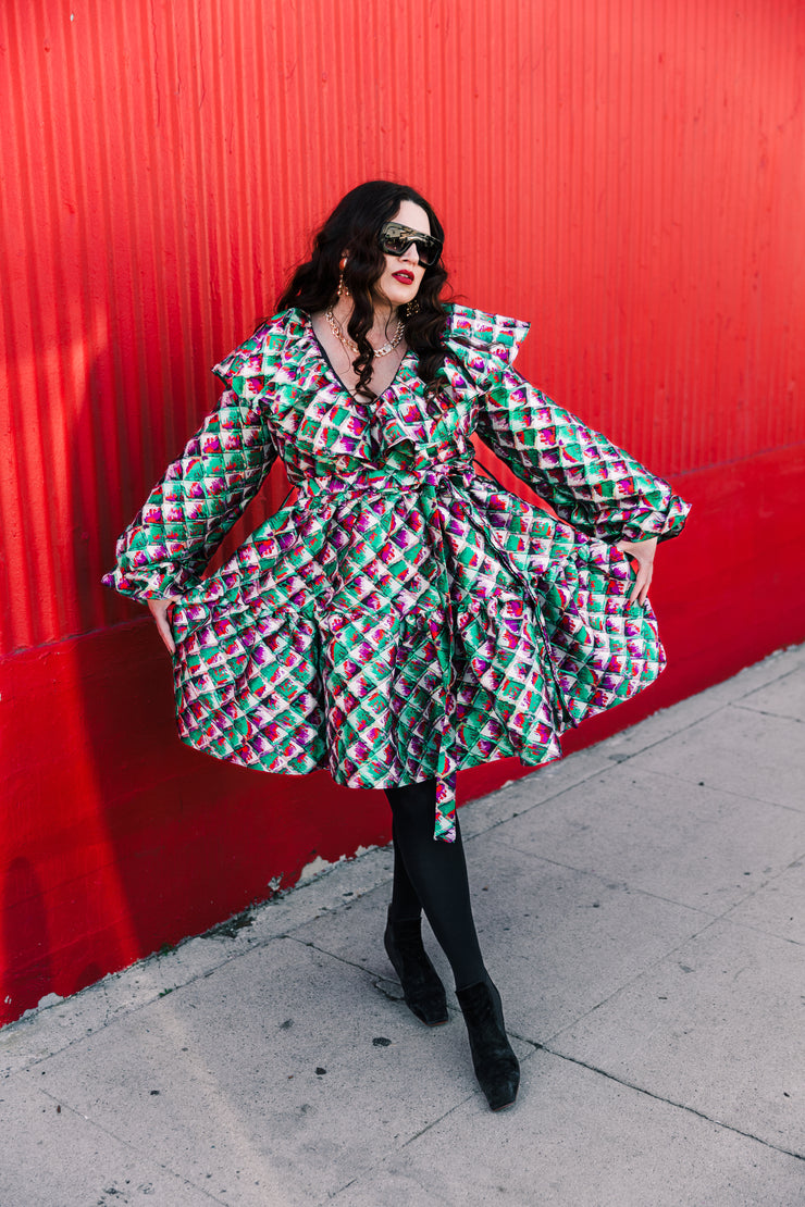 Bel Canto Dress in “Painted Scales" (Green)